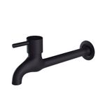 Torneira-para-Tanque-Jardim-Parede-Longa-Metal-Alavanca-Preto-Fosco