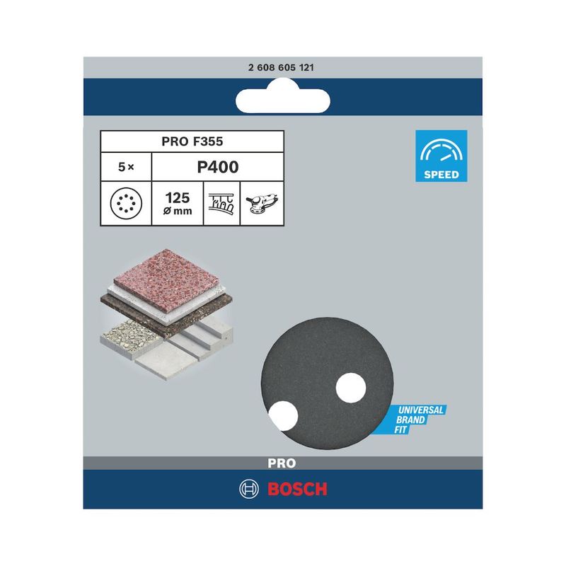 Disco-de-lixa-PRO-F355-125mm-Grano-400---5-unidades-Bosch