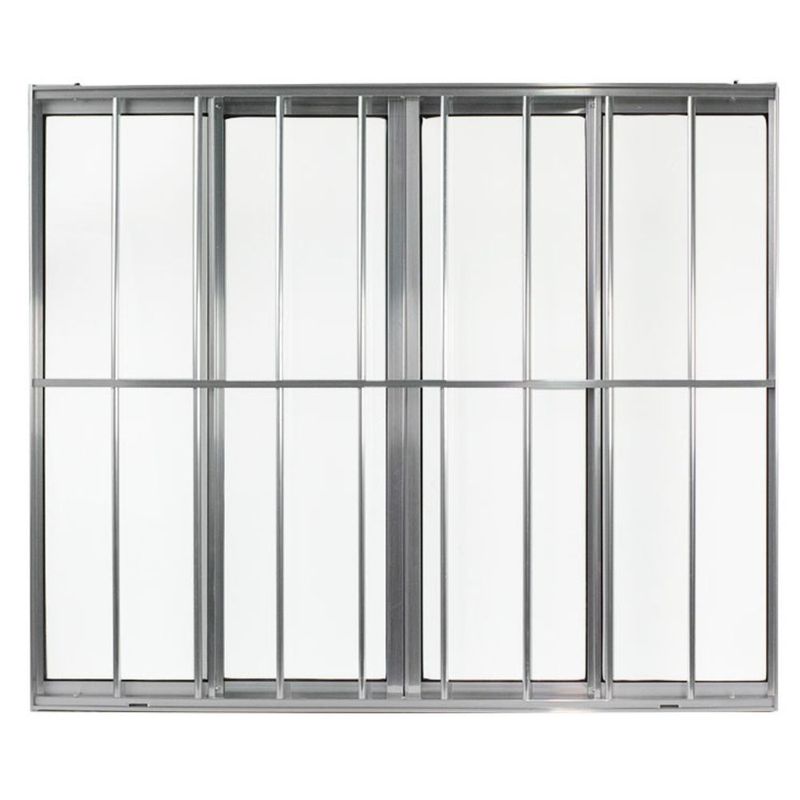Janela-de-Correr-4-Folhas-com-Grade-Aluminio-Brilhante-120x200cm