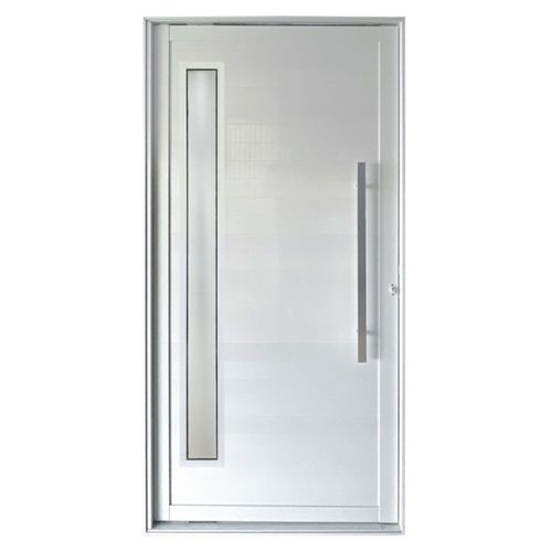 Porta Pivotante Alumínio Branco com Puxador e Visor Esquerdo 210x100cm
