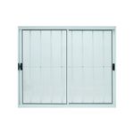 Janela-de-Correr-2-Folhas-com-Grade-Aluminio-Branco-80x80cm