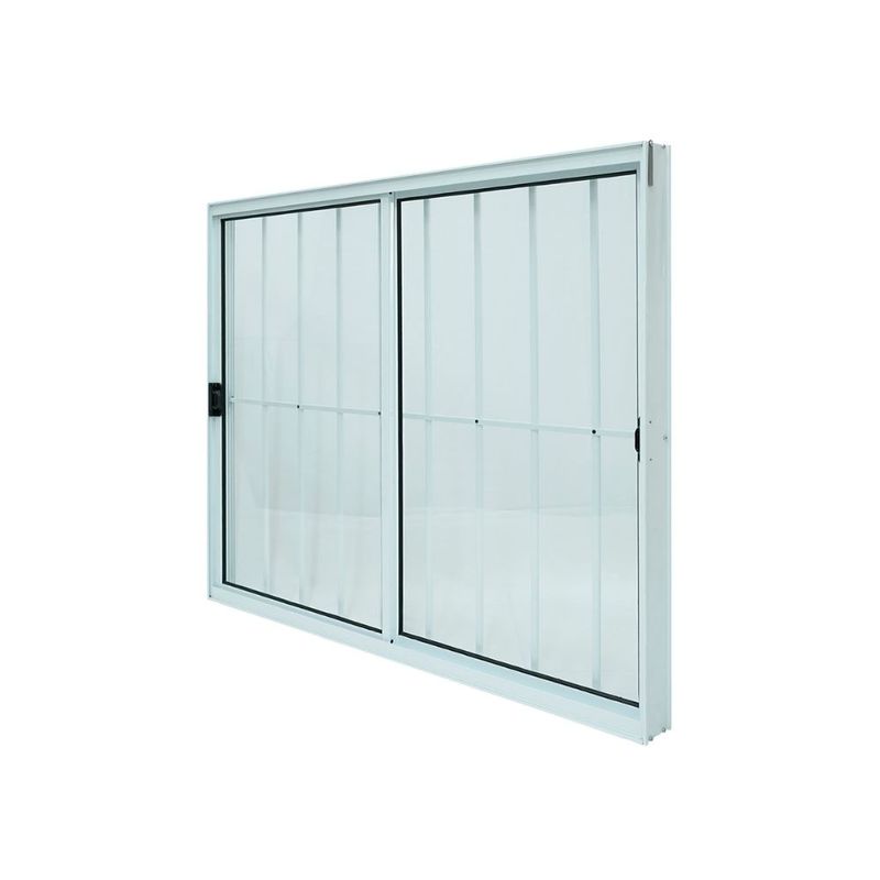 Janela-de-Correr-2-Folhas-com-Grade-Aluminio-Branco-80x80cm