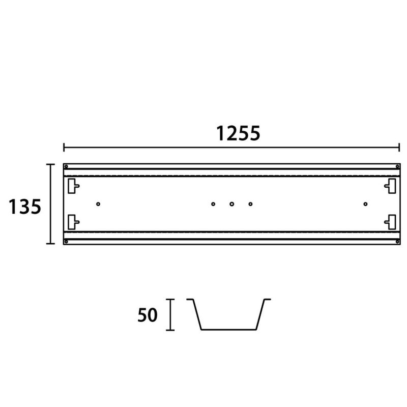 Perfil-Comercial-Slim-de-Aco-124cm-para-Lampada-Tubular-T8