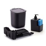 Kit-Escorredor-para-Cozinha-com-Porta-Detergente-e-Lixeira-25L-Preto