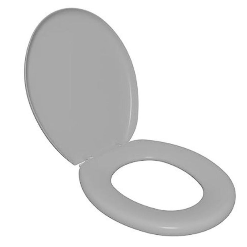 Assento Sanitário Convencional Almofadado PU Oval Cinza