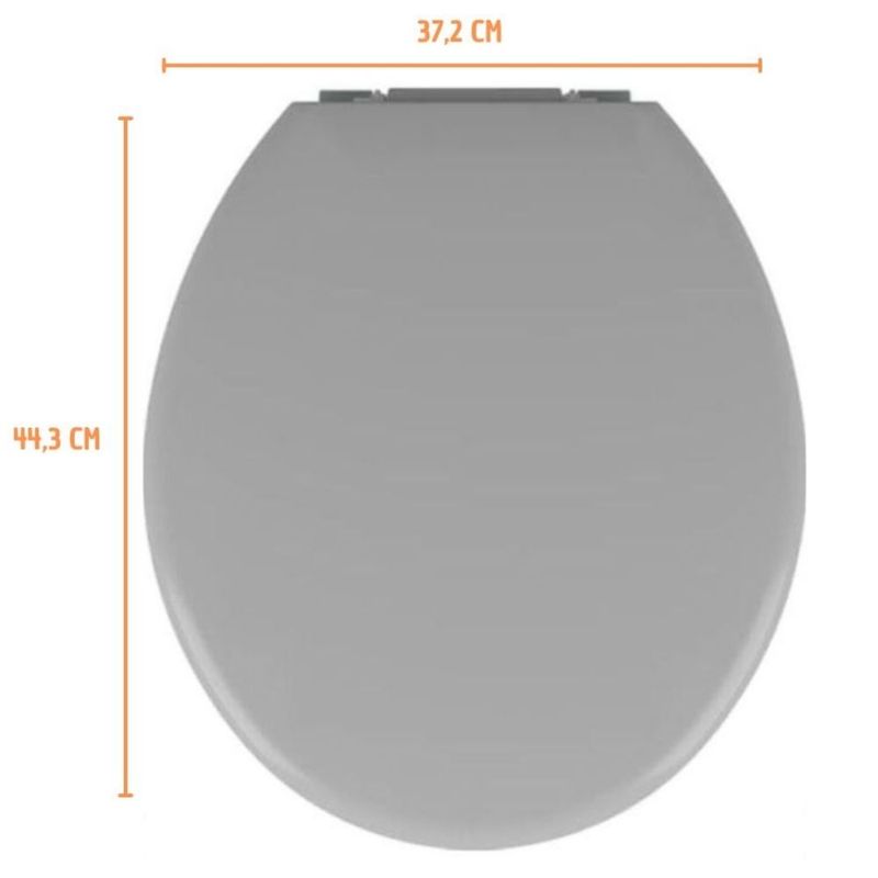 Assento Sanitário Convencional Almofadado PU Oval Cinza