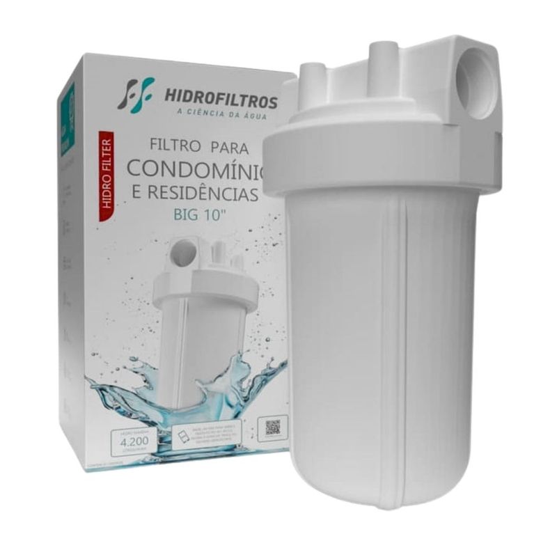 Filtro de Entrada Big 10" 25 Micras Lavável 4200L/H Hidrofiltros