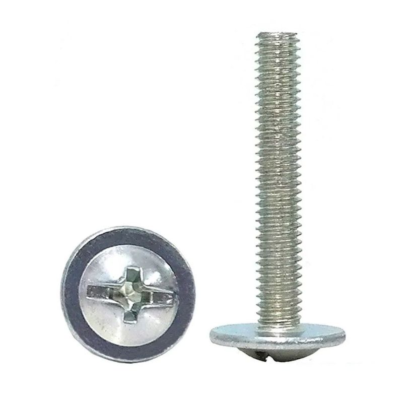 Parafuso Cabeça Flangeada Fenda Combinada M4x45mm 500 peças