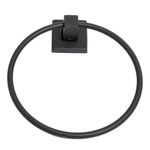 Porta Toalha de Rosto Quadra Argola Preto Fosco