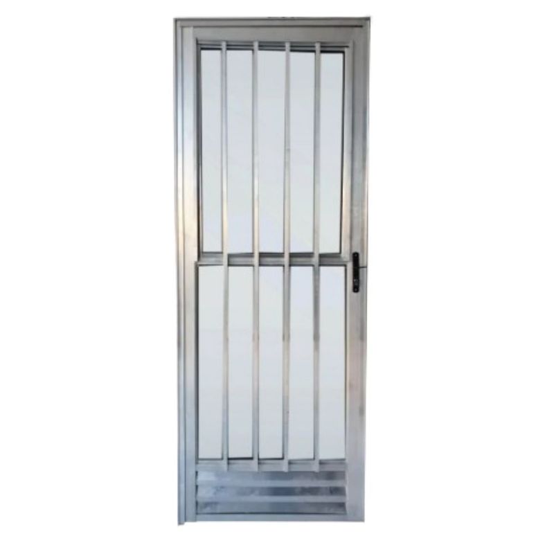 Porta Palito Alumínio Brilhante Vidro Liso Esquerdo 210x80cm