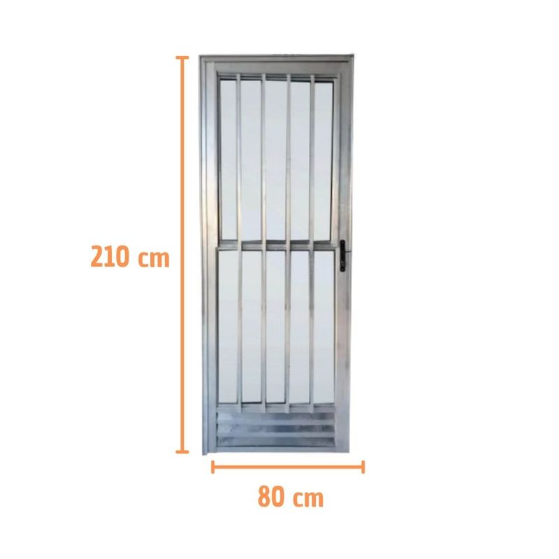 Porta Palito Alumínio Brilhante Vidro Liso Esquerdo 210x80cm