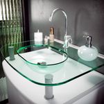 Gabinete para Banheiro Vidro com Cuba Cris Standard Incolor 62,5cm