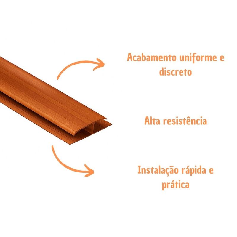 Emenda H para Forro de PVC Cerejeira 6m