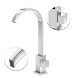 Torneira para Cozinha Mesa 1/4V Bica Média Cromado Quadrado Luxo 2800