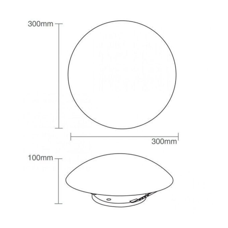 Plafon de Sobrepor Jurerê Redondo 30cm para 2 Lâmpadas E27