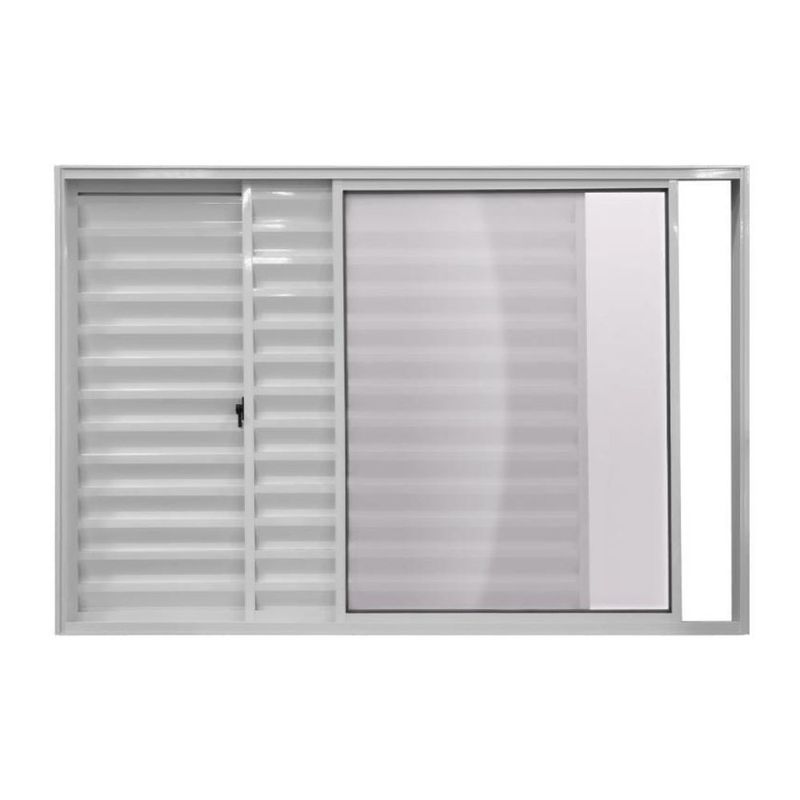 Veneziana 3 Folhas sem Grade Alumínio Branco 100x120cm