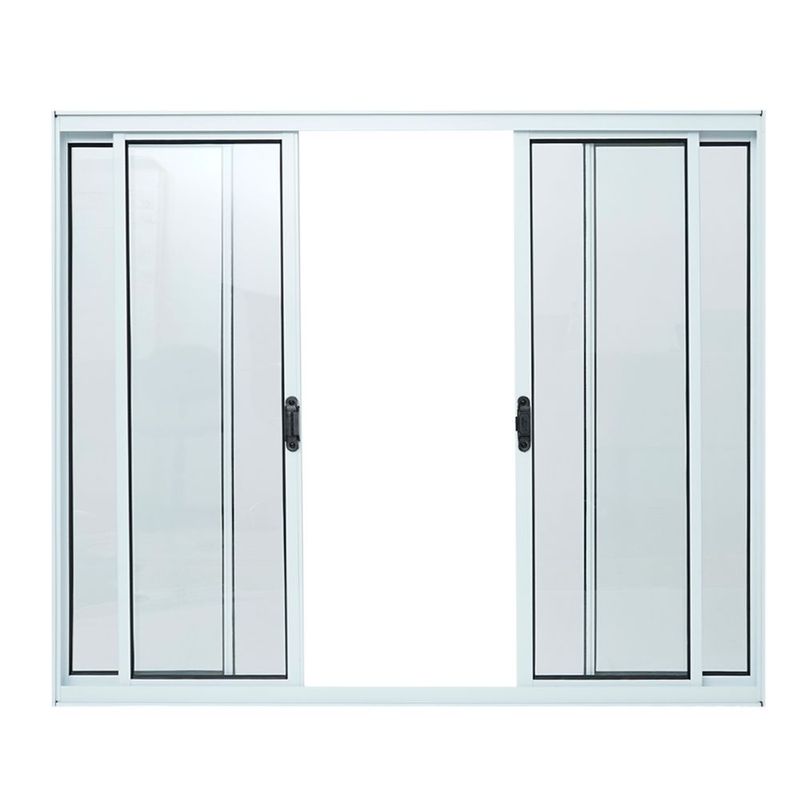 Janela de Correr 4 Folhas sem Grade Alumínio Branco 120x150cm