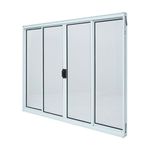 Janela de Correr 4 Folhas sem Grade Alumínio Branco 120x150cm
