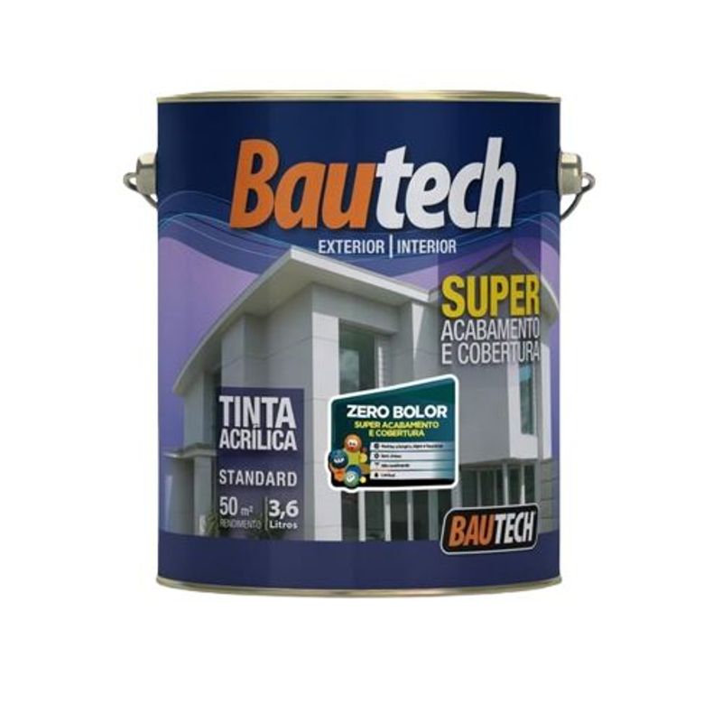Tinta Standard Acrílica Fosco Zero Bolor Cinza 3,6L Bautech