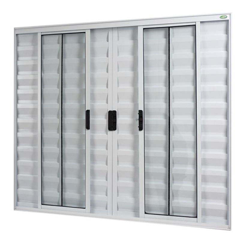 Veneziana 6 Folhas sem Grade Alumínio Branco 100x120cm