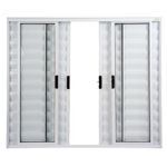 Veneziana 6 Folhas sem Grade Alumínio Branco 100x120cm