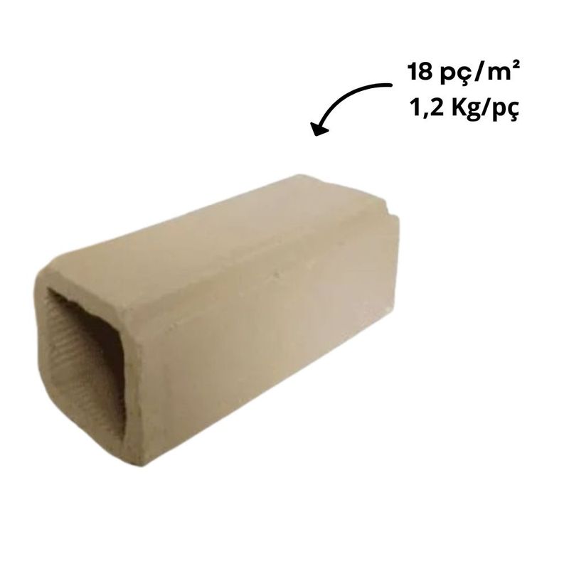 Tijolo Cerâmico 4 Faces Branco 6,5x1,3x20,5cm Marajó