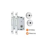 Trava de Segurança Roseta Redonda Tetrachave 30mm 02 Peças Cromada