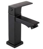 Torneira para Banheiro Mesa 1/4V Bica Baixa Preto Quadrado