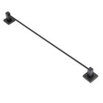 Porta Toalha de Banho Quadra com Barra Reta Preto Fosco
