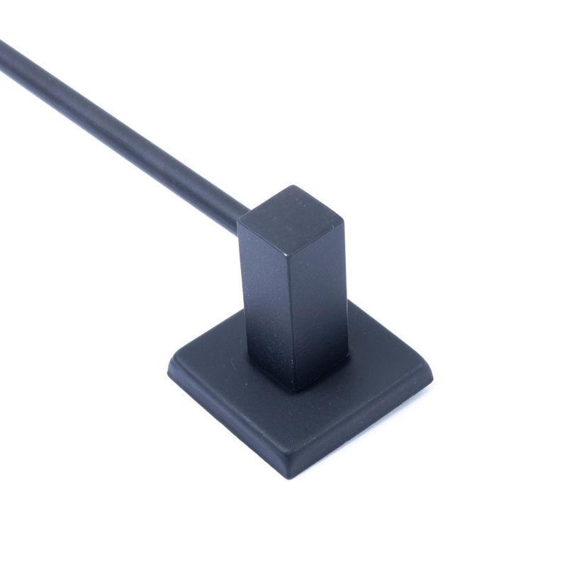 Porta Toalha de Banho Quadra com Barra Reta Preto Fosco