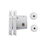 Trava de Segurança Roseta Redonda Tetrachave 40mm 02 Peças Cromada