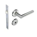 Fechadura Banheiro Roseta Redonda Florença 55MM Inox Escovado