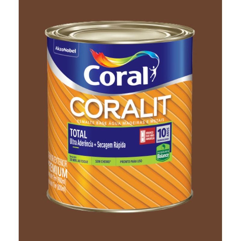 Esmalte Premium Base Água Brilhante Coralit Tabaco 0,9L Coral