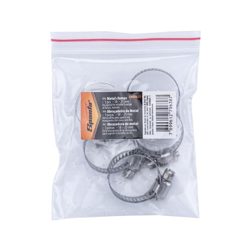 Abraçadeira Tipo Rosca sem Fim 3/4"x1" 5 Peças
