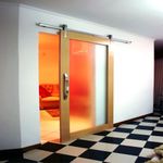 Kit para Porta de Correr de Madeira Até 50Kg 2m Inox Polido