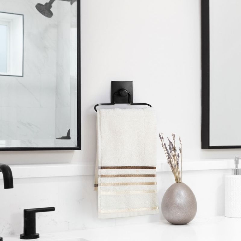 Porta Toalha de Rosto com Dupla Face 3M Preto