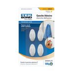 Gancho Adesivo Plástico Ambar Pequeno Até 500g Branco