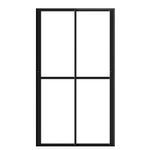Porta de Correr 2 Folhas Vidro Liso Alumínio Preto 210x150cm