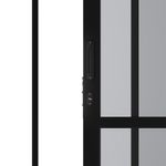 Porta de Correr 2 Folhas Vidro Liso Alumínio Preto 210x150cm