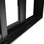 Porta de Correr 2 Folhas Vidro Liso Alumínio Preto 210x150cm