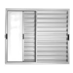 Veneziana 3 Folhas sem Grade Alumínio Brilhante 100x150cm