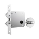 Fechadura Banheiro Roseta Redonda Classic 1006s 45mm Aço Inox Cromada