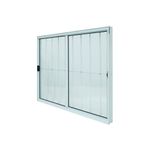 Janela de Correr 2 Folhas com Grade Alumínio Branco 100x150cm