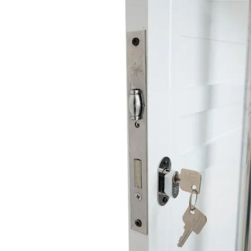 Porta Lambril Alumínio Branco com Puxador Direito 210x80cm