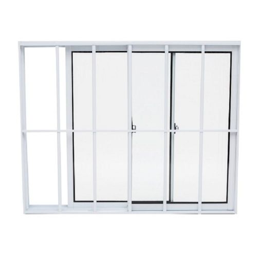 Janela de Correr 2 Folhas com Grade Alumínio Branco 100x120cm
