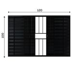 Veneziana 6 Folhas com Grade Alumínio Preto 100x120cm