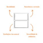 Janela Basculante Vidro Boreal Alumínio Branco 50x50cm