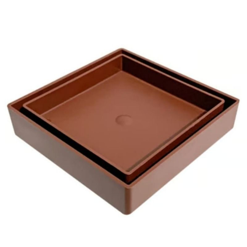 Ralo Invisível Quadrado Marrom 10X10cm Estrela