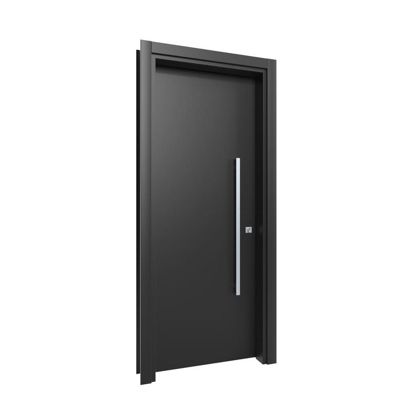 Kit Porta Lisa Pivotante Acabada MDP Preto Bt 14 210x100cm