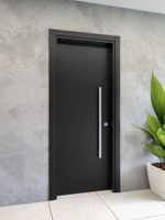Kit Porta Lisa Pivotante Acabada MDP Preto Bt 14 210x100cm